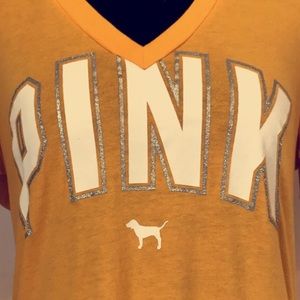 yellow Victoria’s Secret Pink shirt